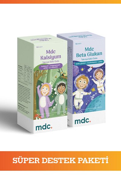 MDC حزمة دعم فائقة - بيتا جلوكان وشراب الكالسيوم