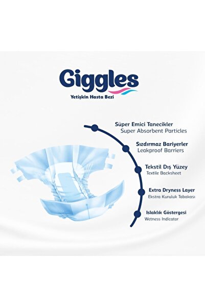 giggles Yetişkin Bel Bantlı Hasta Bezi Small 120 Adet