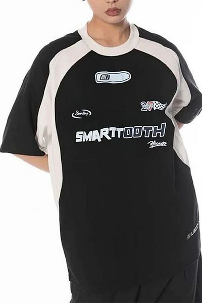 Köstebek Smarttooth Unisex Μαύρο T-Shirt - Λεπτομέρεια ρίγες