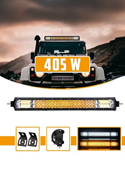 Carlifestyle Off Road 3 Sıra 405w Çift Modlu Led Lamba Beyaz Ve Turuncu Flaşl...