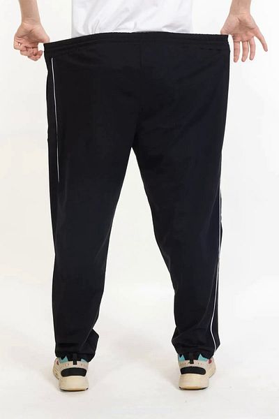 SuFd E Ticaret Cotton Large Size Sweatpants Regular Cut Pockets Zippered Black and White