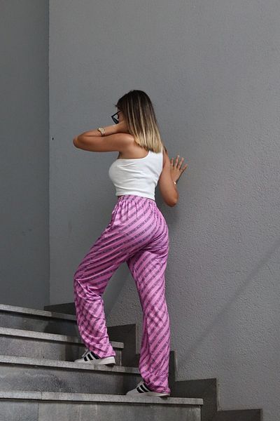 Köstebek Pink Black Pink Logo Collage Oversize Unisex Sweatpants