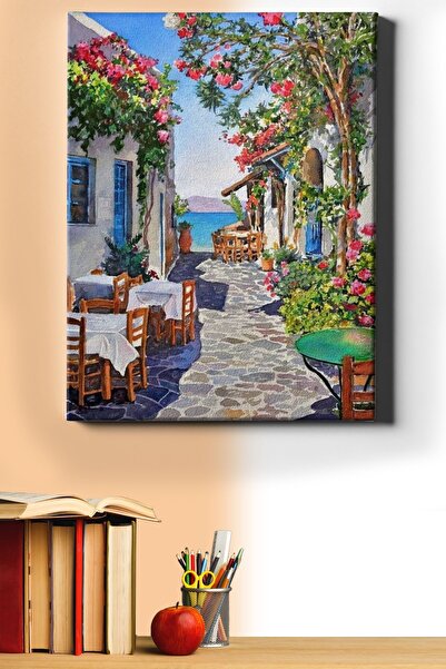 WebStyle Sayılarla Boyama Seti Kasnaklı Çiçekli Sokak Manzarası 60 X 75 Cm