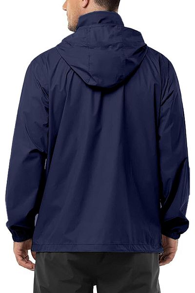 GHASSY CO. Ανδρικό Pro ελαφρύ κουκούλα γιακά Easy Pack Αντιανεμικό αδιάβροχο με κρυφή εσωτερική επένδυση
