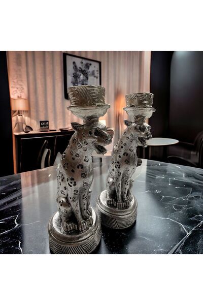 Doremcy Dekoratif 2 Li Çift Aşıklar Aslan Mumluk Biblo