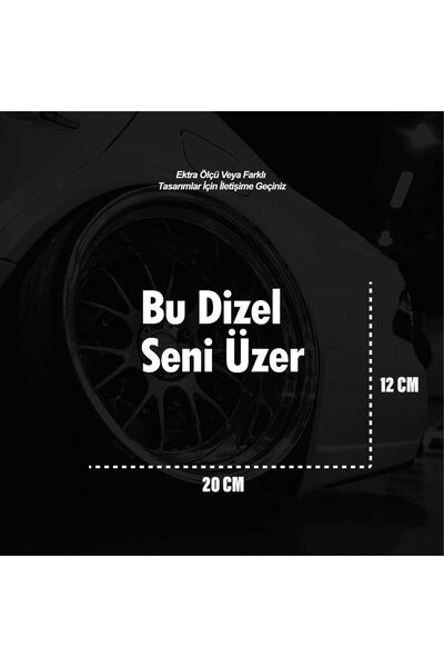 ARONA Bu dizel seni üzer Sticker Beyaz Renk Evrensel Sticker Dekor Etiket Modeli