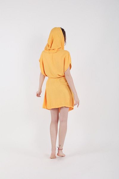HİLAL COLLECTİON Viscon Bamboo Vest Cotton Hooded Belted Oversize Multi-Purpose Beach Wear 1Pcs