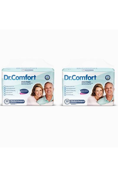 Dr.Comfort Adult Waist Tie Patient Diapers Medium 60 Pieces