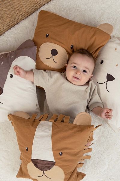 Little Gusto Organic Cotton Square Ornamental Pillow Rabbit 40x40