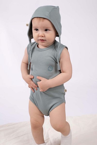 Little Gusto 3-Piece Snap-On Athlete Organic Cotton Body Set with Animal Pattern