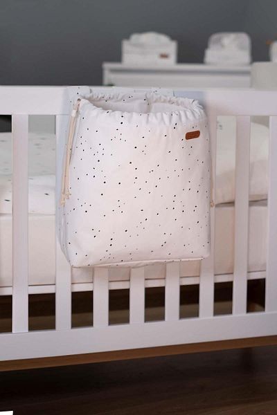 Little Gusto Cosmos White Organic Cotton Bed Side Basket