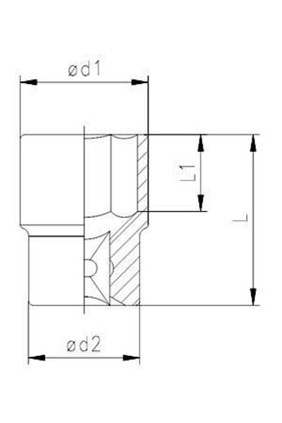 İzeltaş 12 mm 1113 06 1012 Model Six Corner Socket Wrench End - 1/2''