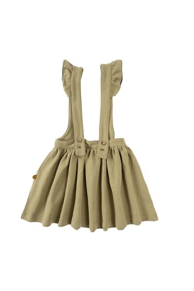 Little Gusto Gilet Dress Baby Khaki Organic Cotton