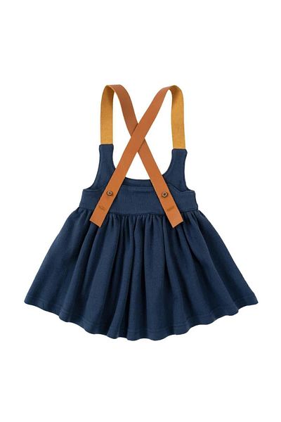 Little Gusto Gilet Dress Kids Navy Blue Organic Cotton