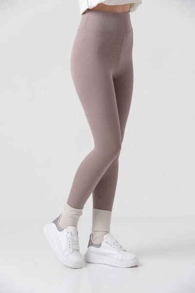 Ozy Fashion Γυναικείο ψηλόμεσο κολάν χωρίς ραφές Winter Fleece Ribbed