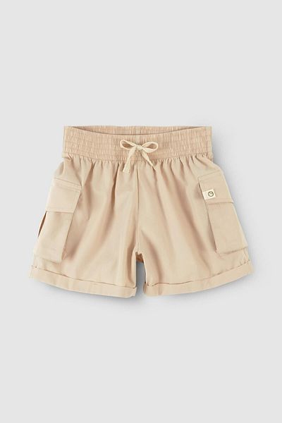 Little Gusto Beige Colored Children's Shorts - Cargo Pocket and Organic Cotton