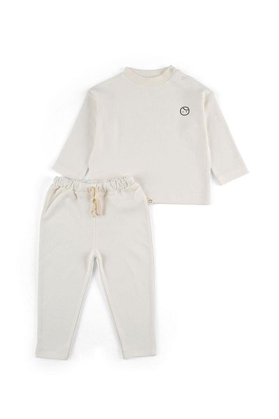 Little Gusto Organic Cotton Baby Set Ecru