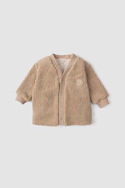 Little Gusto Wellsoft Baby Cardigan Cotton Patterned Beige