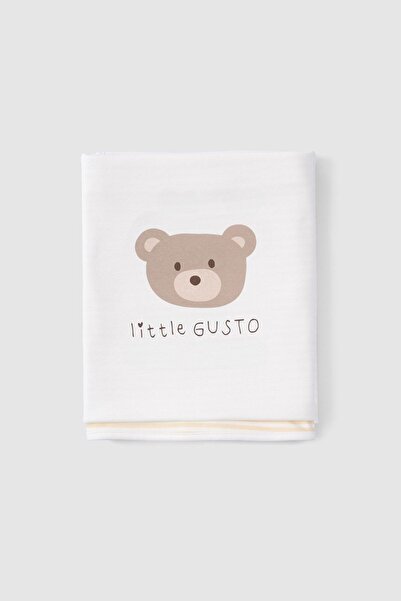 Little Gusto Double Layer Organic Cotton Baby Blanket Playtime Teddy Bear Patterned