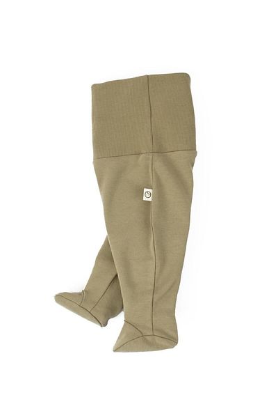 Little Gusto High Waist Booties Trousers Newborn Khaki Organic Cotton