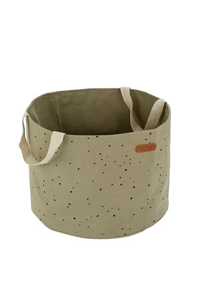 Little Gusto Toy Basket with Handle Cosmos Khaki Organic Cotton