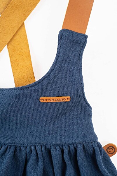 Little Gusto Jile Elbise Çocuk Lacivert Organik Pamuk