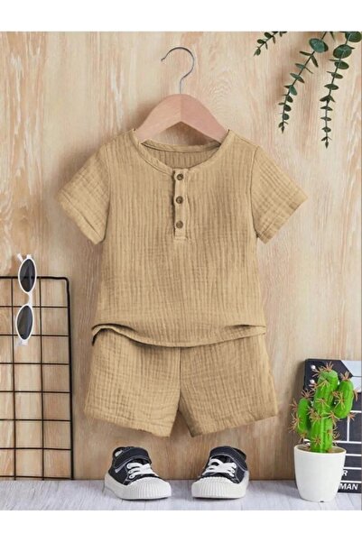 Mai Perla Unisex Baby and Kids Cotton Buttoned Organic Muslin Set