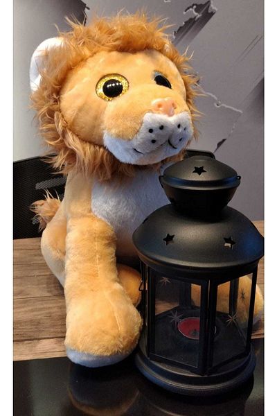 Halley Peluş Oyuncak Wild Animals Series Glass Eye Lion Plush 35cm