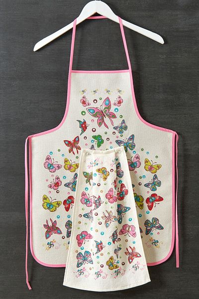Casnack Butterfly Model Kitchen Apron with Liquid-proof Towel