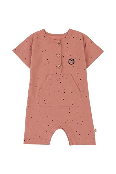 Little Gusto Short Sleeve Baby Shorts Jumpsuit Pink Dots