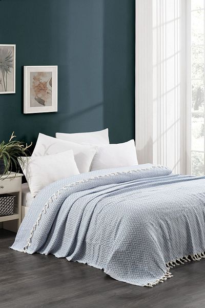Casnack Gray Baby Blue Personality Pike - 1600gr, 200x230cm Sayina Model