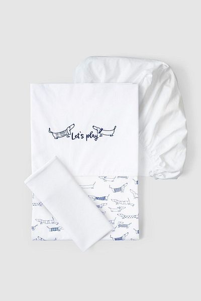 Little Gusto Organic Cotton Baby Duvet Cover Pillow Set Paw 100x150cm