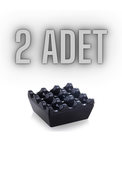 CocoVia 2 elegantne crne pepeljare - kvadratna vatrootporna pepeljara sa reše...