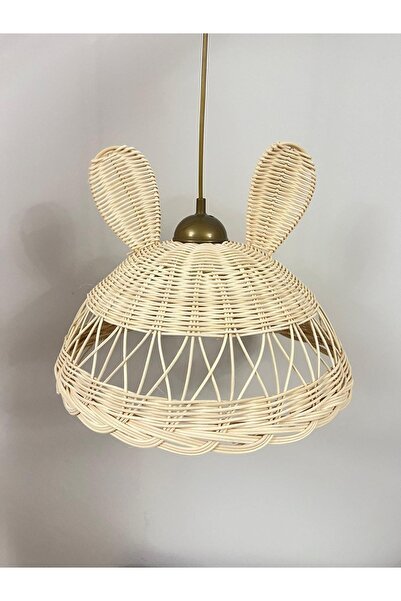 Veneris Design Kulaklı Avize Rattan Bambu Hasır Avize Çocuk Odası Avize