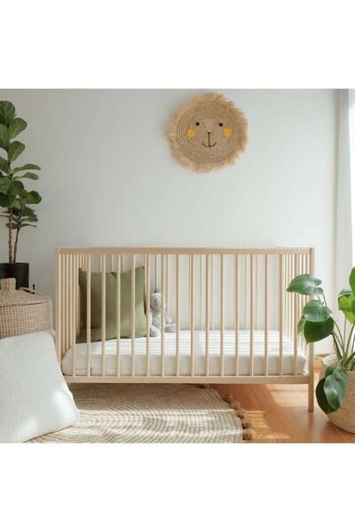mc.pierobaby Bambu Ortopedik Bebek Yatağı Oyun Parkı Yatağı Mobilya-Ahşap Beş...