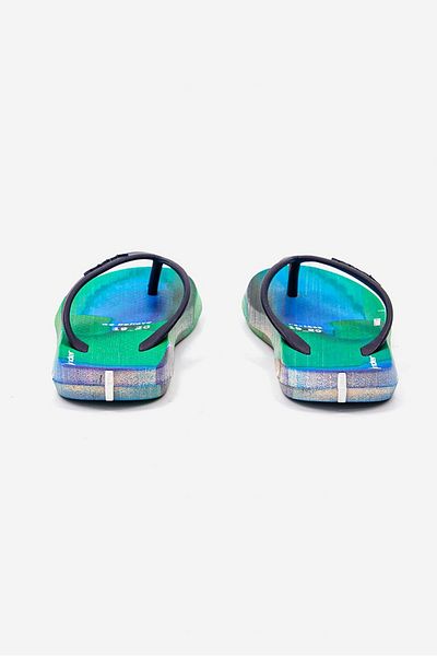 Rider Kids Boy R1 Play Slip On Slippers, Blue and Green Combo