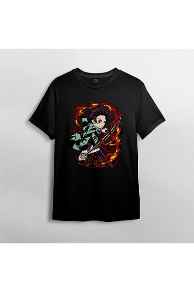 Pixxa Μοντέλο μπλουζάκι Demon Slayer Kimetsu No Yaiba 100% Cotton Crew Neck - 2