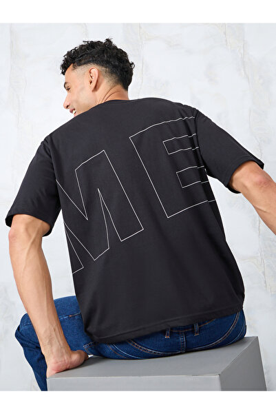 Styli Front and Back Slogan Print Oversized T-Shirt