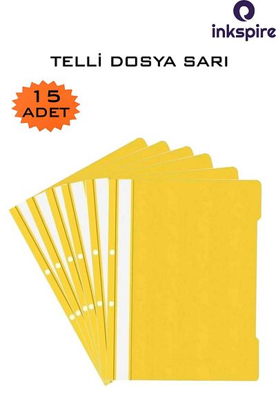 inkspire A4 Yellow Ring Binder - 15 Pieces, 1 Pack, Economic Quality, Office Desk and School Binder