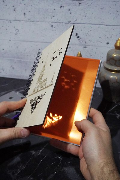 markcat Maiden's Tower Themed - Dot Notebook with Wooden Cover A5 - 120 Pages School Notebook