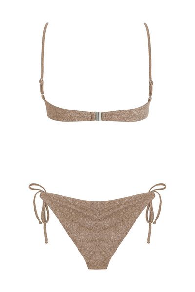 AQUELLA Σετ μπικίνι Lurex Gathered Underwire Mink