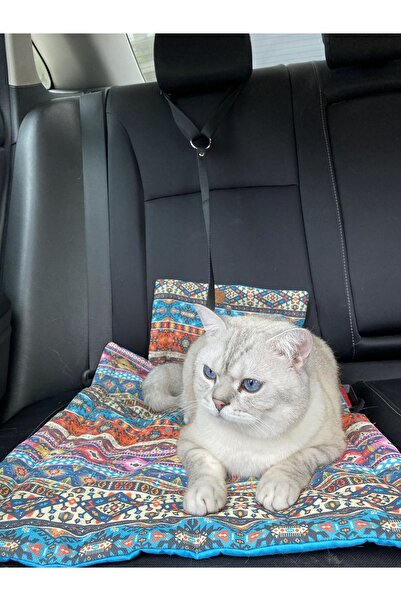 Patipatron Kedi Ve Küçük Irk Köpek Seyahat Kiti Araba Oto Tasması Ve Minderi