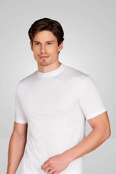 MYS GRUP TEKSTİL Men's 3-Piece White 0 Collar Half Sleeve 100% Cotton Undershirt Clear / 1003