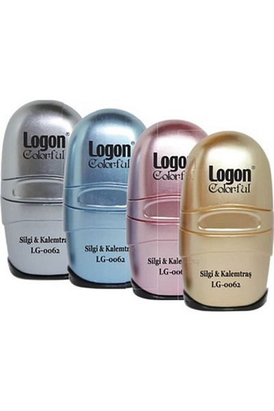 Logon Pencil Sharpener with Eraser 4 Colors Lg-0069-24-pack-pkt
