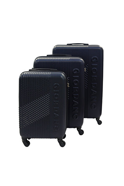 Giordano Logo Series Luggage Set of 3 Navy,ABS Hard Shell Lightweight Durable Secure Number Lock.