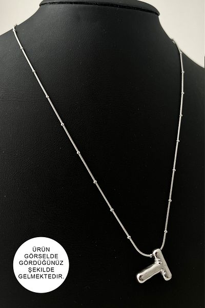Modex Steel Letter T Balloon Pendant (Letter:1.5cm Chain:44+5)