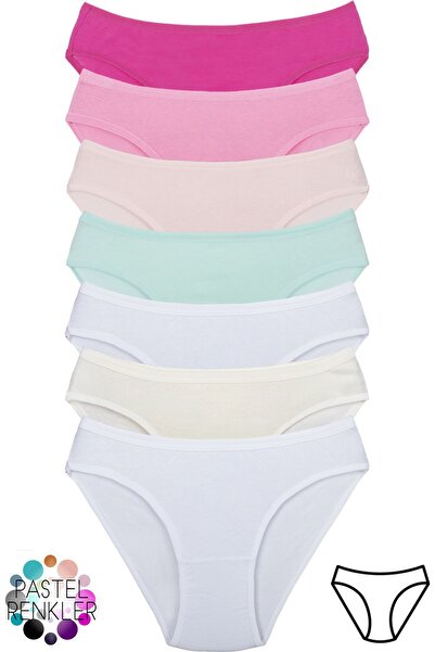 Humaone 7 τμχ Μικτό γυναικείο βαμβακερό εσώρουχο εκρού λευκό σε σκόνη ροζ φούξια λιλά ροζ Bk1-a4