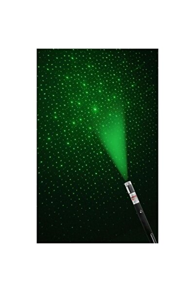 Geltoptan 10 Km Menzilli 5 Başlıklı Pilli Yeşil Lazer Uzun Menzil Kutulu Siyah