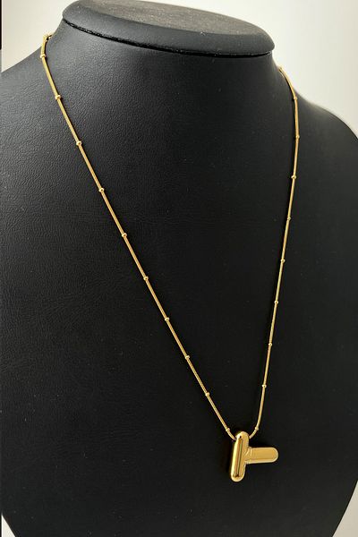 Modex Letter Colored Steel Balloon Necklace - 2cm Letter, 44 5cm Chain