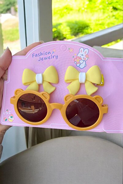 TAKIŞTIR Yeşil Renk Çocuk Gözlük Ve Pens Toka Set